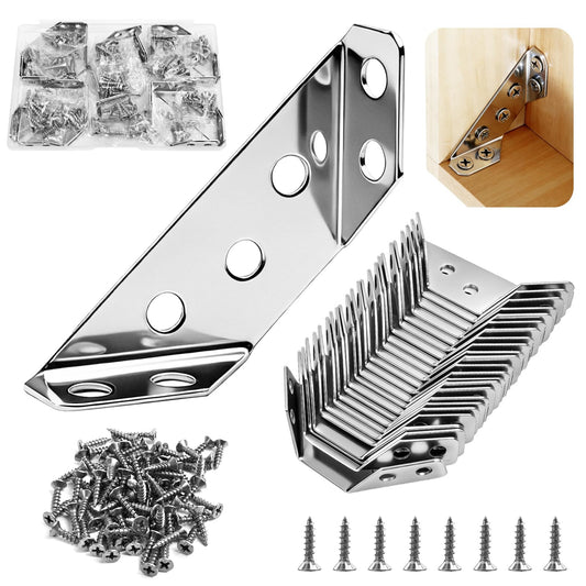 AUUTI 24-Pack Premium Stainless Steel Corner Brackets