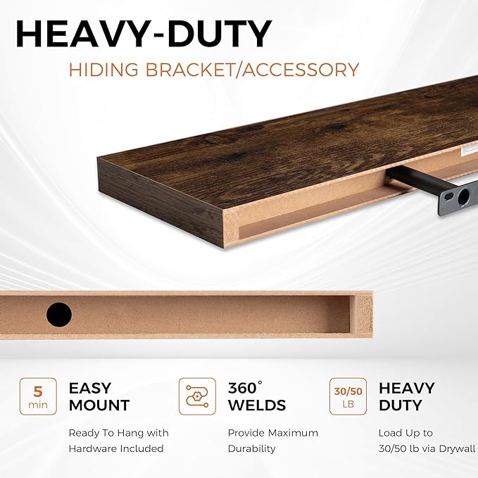 Floating Shelves for Wall, 40 Inch Floating Shelves for Home Decor, Wall