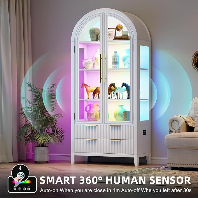 Vlsrka 71" Arched RGB Curio Cabinet