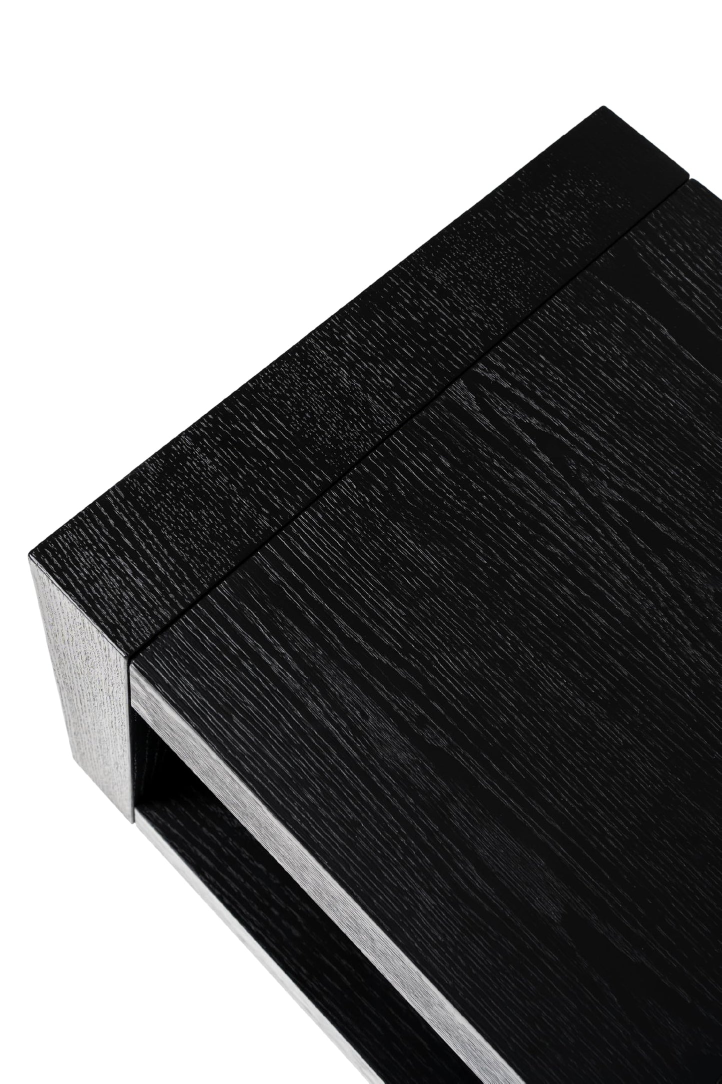 Maven Lane Artemis Side Table – 22 Inch Square Table with Storage – Black Solid Wood – Ideal for Living Room and Bedroom