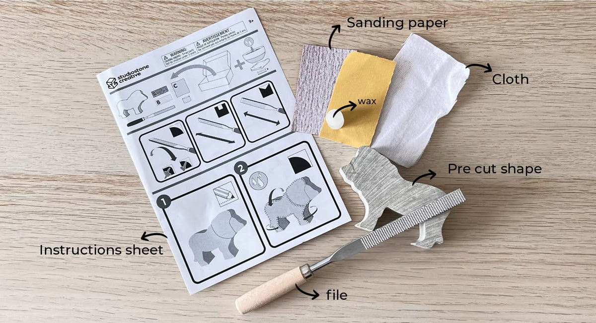 STUDIOSTONE CREATIVE DIY Arts & Crafts Carving Kit Kids Adults Orca Sculpture Soapstone