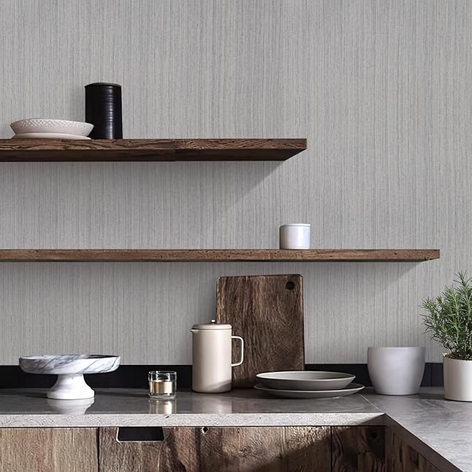 Grasscloth Peel and Stick Wallpaper Modern 15.7in x 118.1in Textured Linen