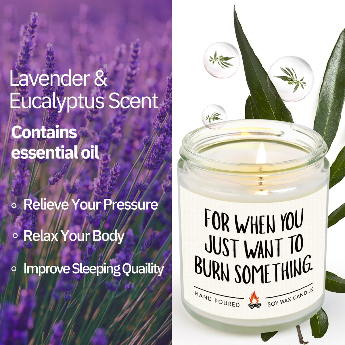 Shqiueos Gag Gifts for Women Candle Lavender Scented, Funny Anniversary & Birthday Gift for Her, Girlfriend, Wife, Best Friend Present, Christmas Valentines Day Mothers Day Office Gifts for Coworkers