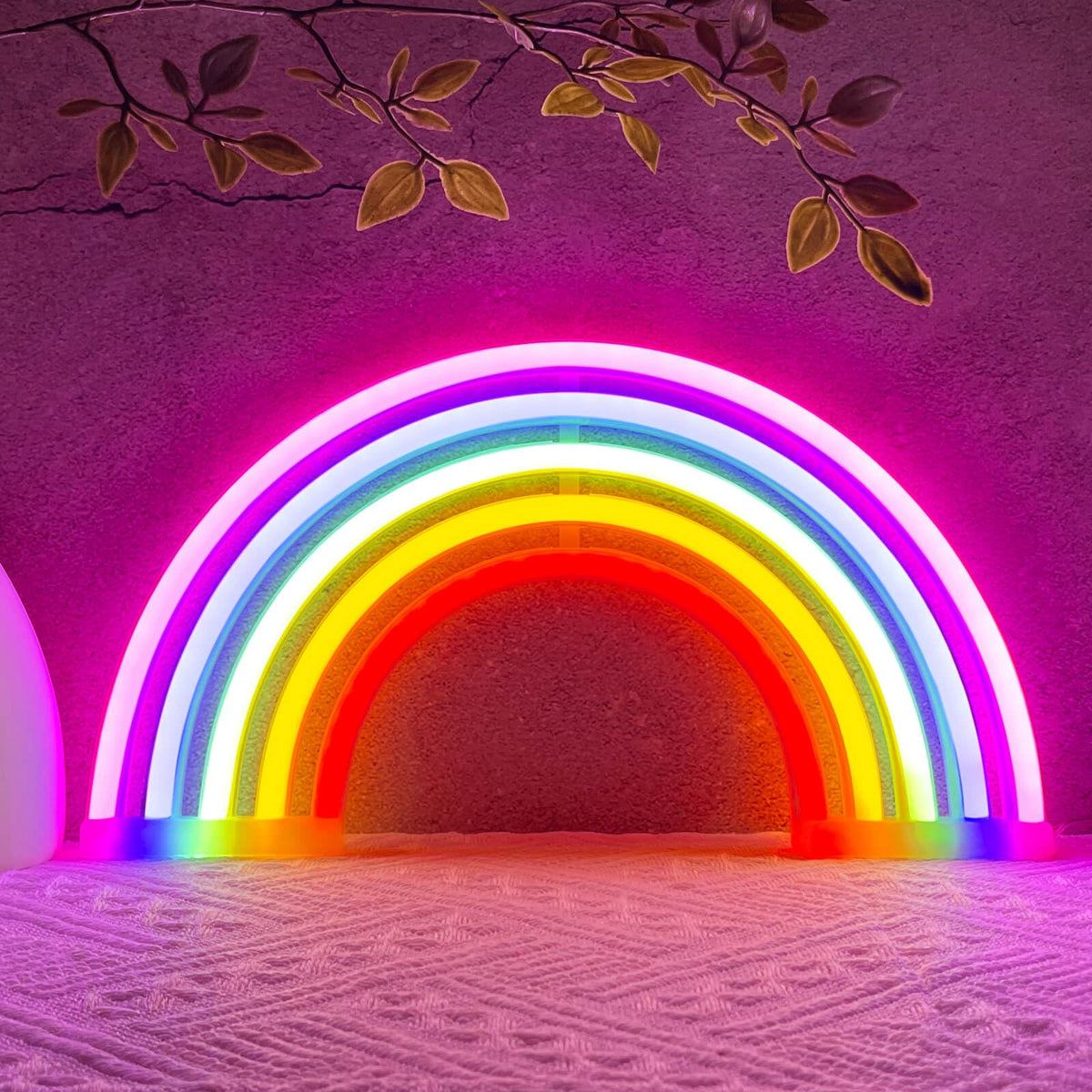 HOHOSIGN Rainbow Neon Sign Led Lights Rainbow Wall Decor Room Decor For Girls, USB/Battery Operated Lamp Kids Classroom Neon Light Decorations For Night Bedroom Office Christmas