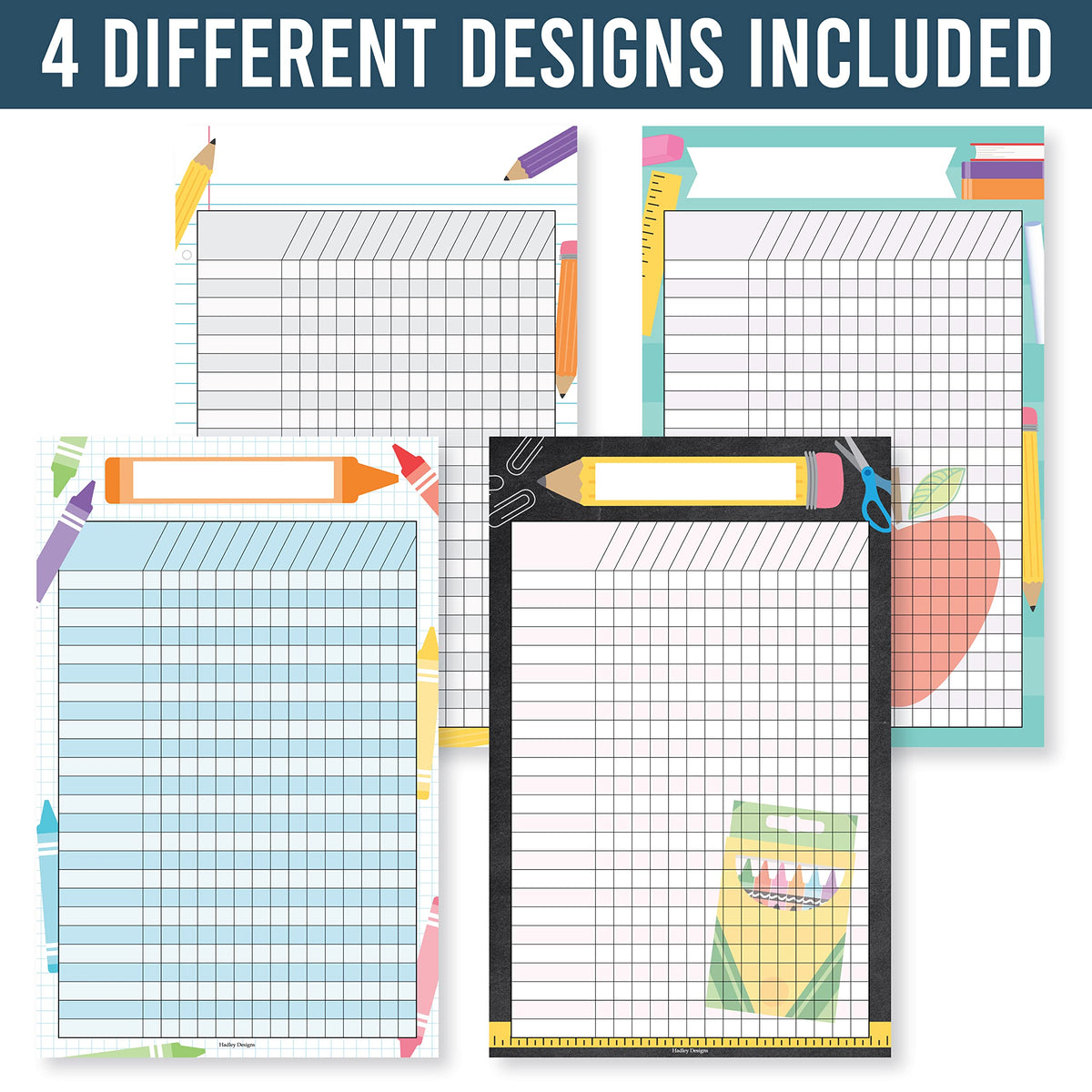 Attendance Chart for Classroom Management - 4 Incentive Chart for Classroom Essentials, 11x17 Student Behavior Charts and Homework Tracker, Teachers Class Attendance and Assignments Log