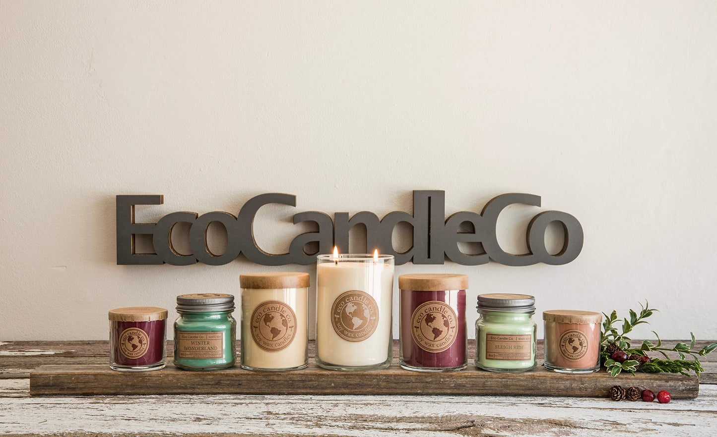 Eco Candle Co. Recycled Candle, Ocean Waves, 6 oz. - Scents of Marine Air, Citrus, & Musk - 100% Soy Wax, No Lead, Kraft Paper Label & Lid, Hand Poured, Phthalate Free,