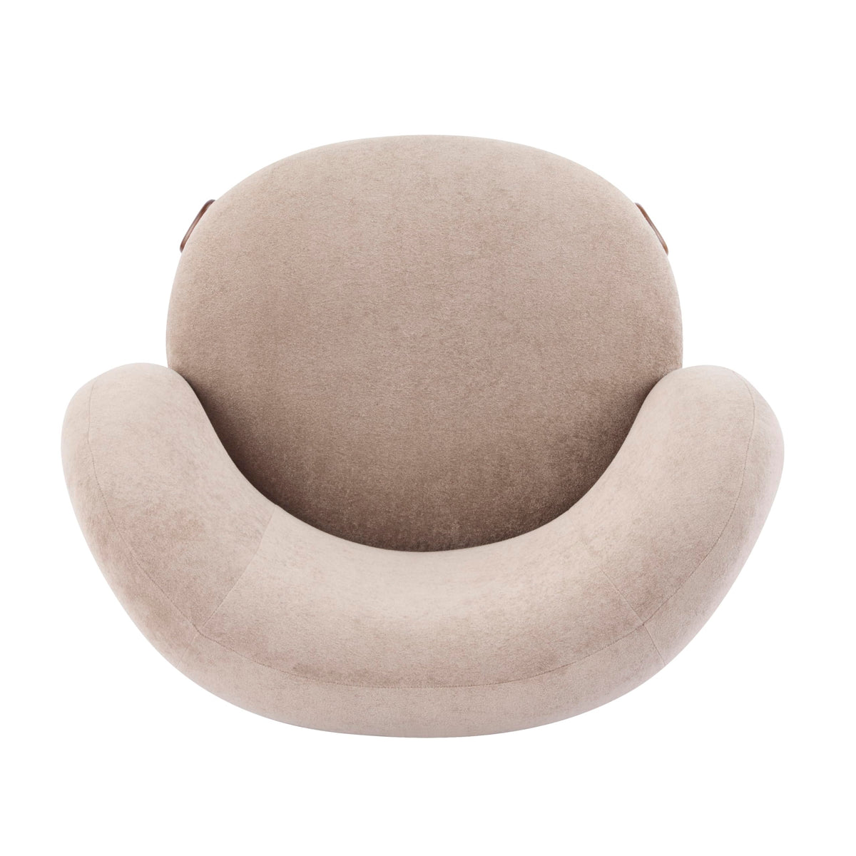 Christopher Knight Home Lily Solid Wood Wingback Accent Chair, Fabric Upholstered Club Chair, Curved Backrest Single Sofa, Comfy Reading Lounge Chair for Living Room, Soft Cushion Seating, Light Brown
