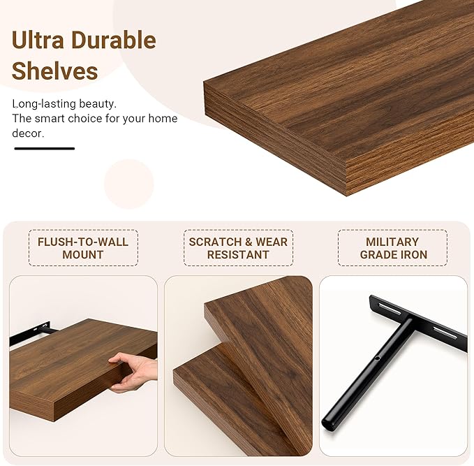 24 Inch Floating Shelves, 12 Inch Deep Floating Shelves