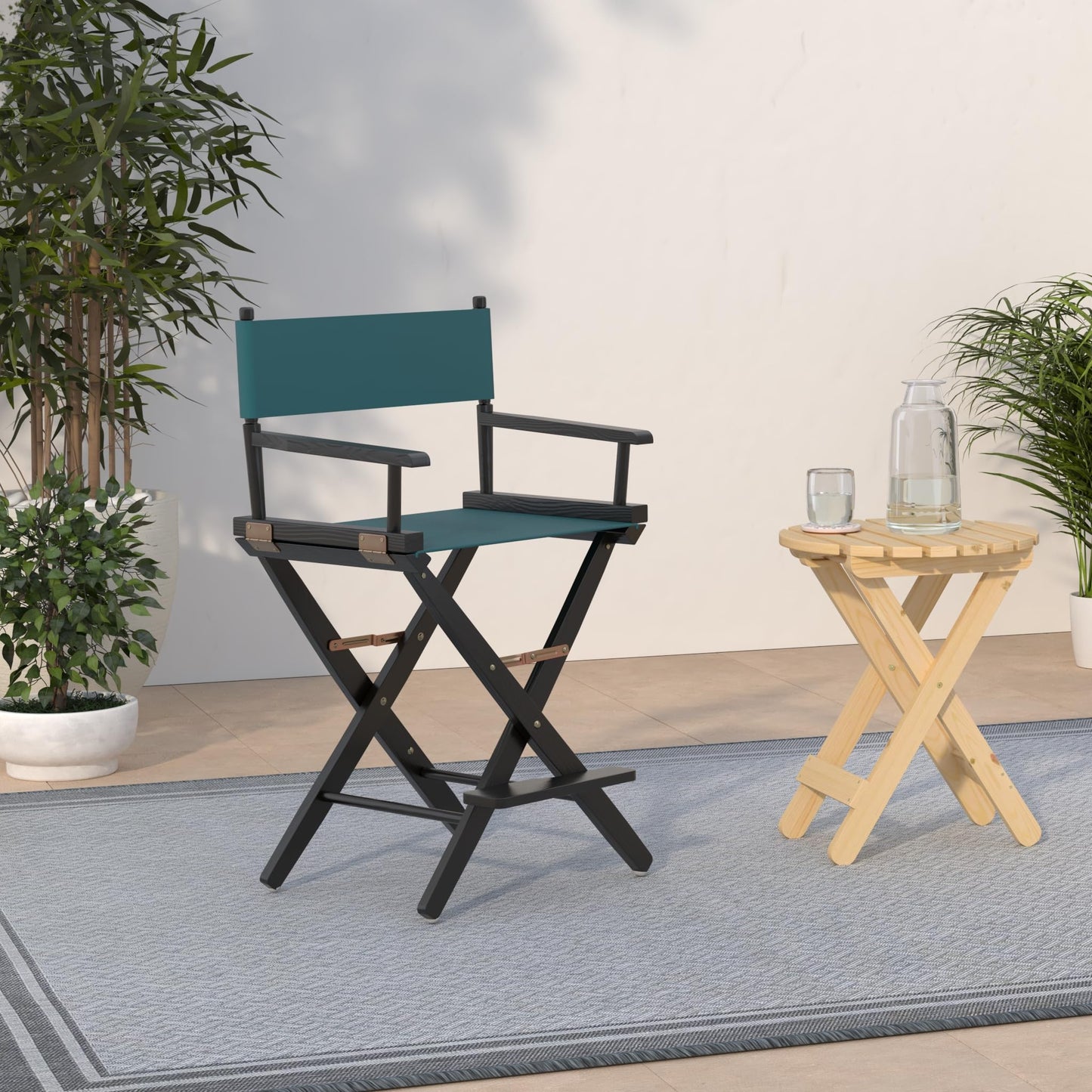 American Trails Extra-Wide Premium 24" Director's Chair Black Frame with Hunter Green Canvas, Counter Height