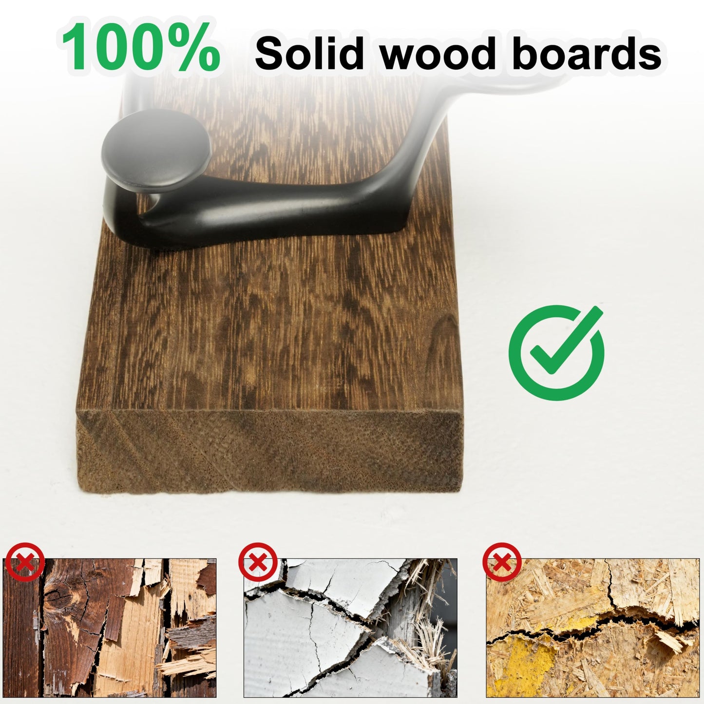 SKOLOO 17-Inch Wood Burnt Coat Rack Wall Mount with 3 Triple Hooks - Ideal for Family Entrances, Classrooms, and Pet Supplies Storage - Perfect Coat Hooks for Wall