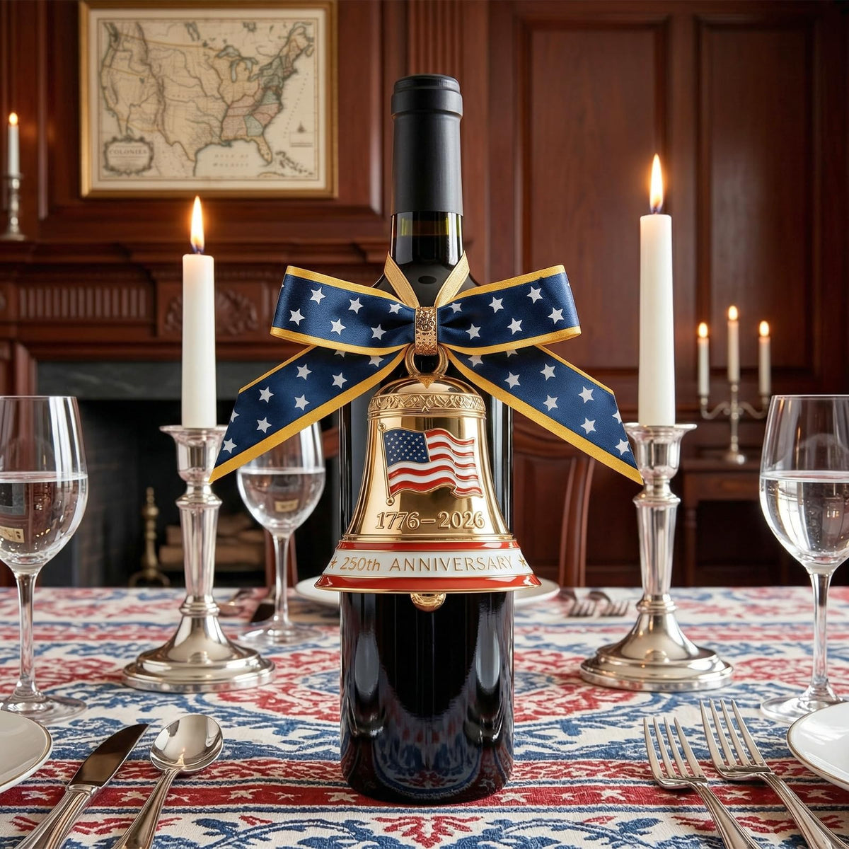 250 Anniversary USA Ornament for Fourth of July Decorations, 3D Metal 1776-2026 Liberty Bell Patriotic Ornaments Independence Day Decorations, 4th of July Gifts for Men Women