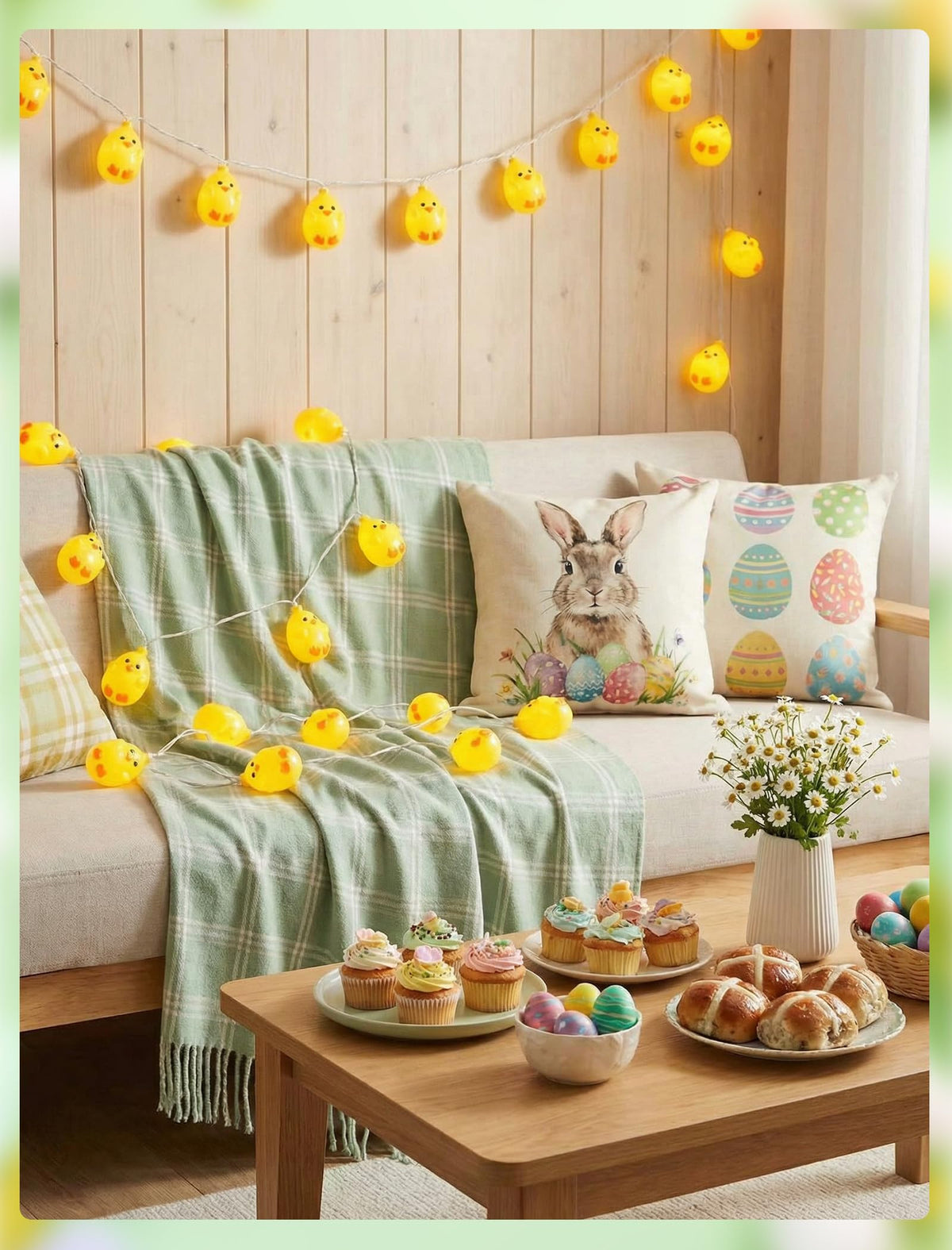 GOOTHY Easter Chicken String Lights Plug in, Indoor Outdoor Easter Decorations Lights with 10 LED Yellow Chicken Light, Hanging Spring Chick Lights for Party Garden Birthday Wedding Home Decor