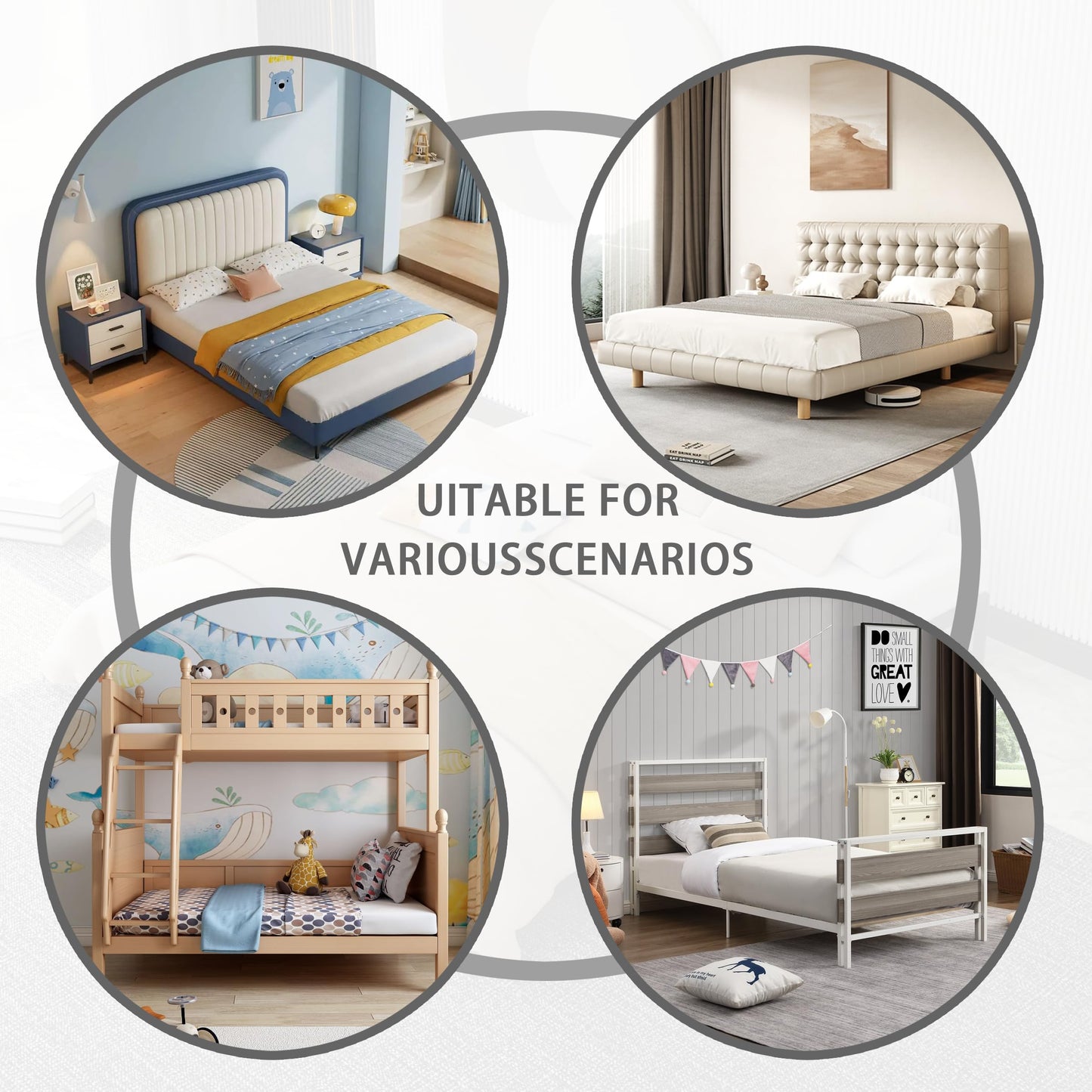 Imperius Heavy Duty Bed Panels Foldable Box Spring, Bunkie Board, Bed Support Slats,(74X38)