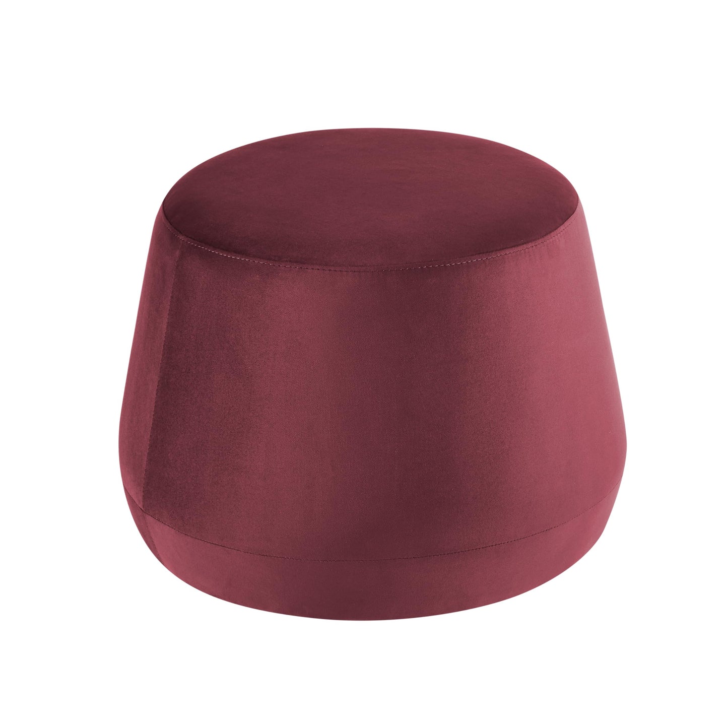 Studio Living® 24” Waverly Ottoman Round Faux Leather Bench, Stationary Ottomans, Backless Chair, Footrest for Living Room, Footstool Office, Bedroom, Padded Seat, Plum