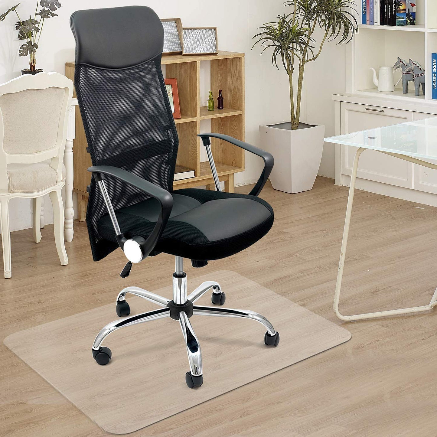 Azadx Office Chair Mat for Hardwood Floor 30 x 48'', Small Chair Mats Clear Easy Glide on Hard Floors, Rolling Chair Mat Plastic Mat Under Desk Chair, 2PCS