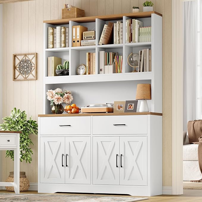 TEENFON 69" Tall Bookshelf and Bookcase, 5 Tier Floor Standing Bookshelves