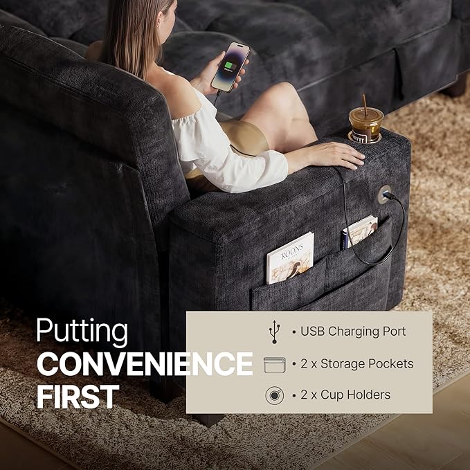 Marsail 84.6" Sectional Sleeper Sofa