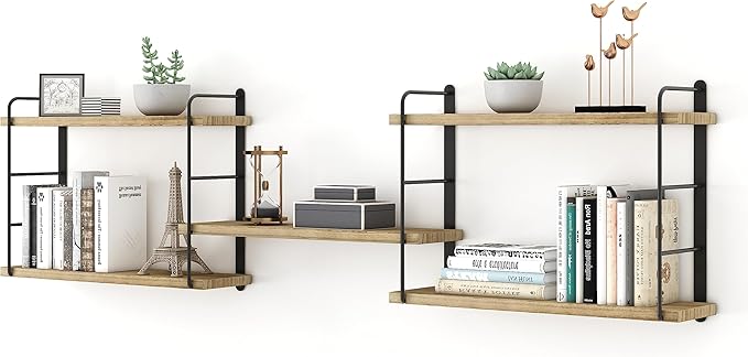 MXCSE Wall Shelves, Wall Mounted Floating Bookshelves, DIY Wood Hanging Shelves