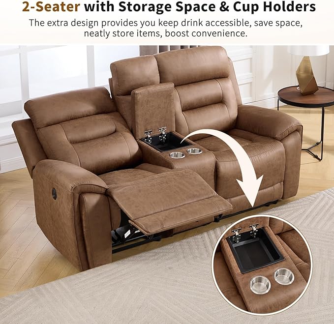 ANJ 3-Piece Faux Leather Power Recliner Sofa Set