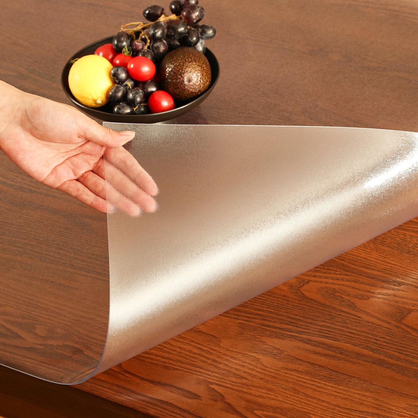 ETECHMART Frosted Plastic Table Cover Protector Rectangle 24 x 36'', Thick Waterproof Table Protector for Dining Table, Non-Slip Heat Resistant Desk Mat for Kitchen Office Desktop