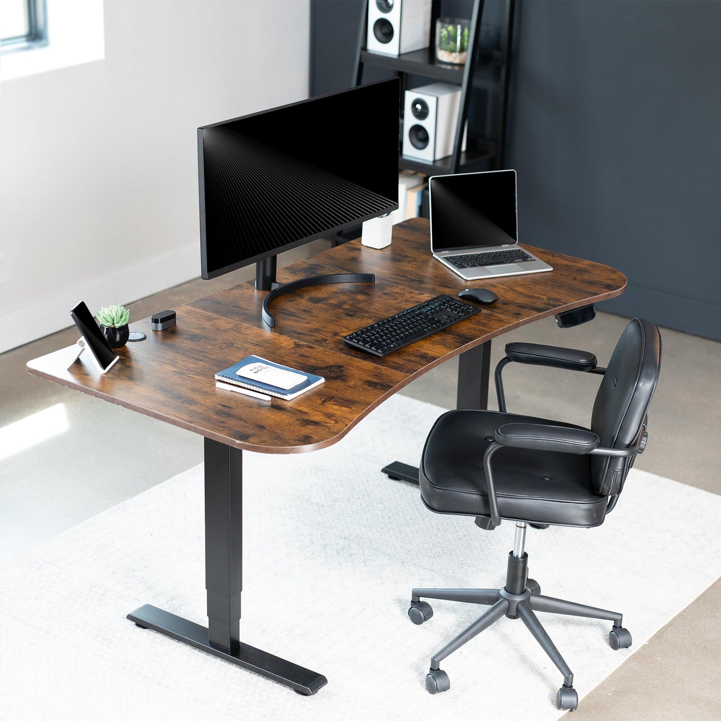 VIVO 63 x 32 inch Universal Table Top for Standard and Sit to Stand Height Adjustable Home and Office Desk Frames, Rustic Vintage Brown Desktop, DESK-TOP1N