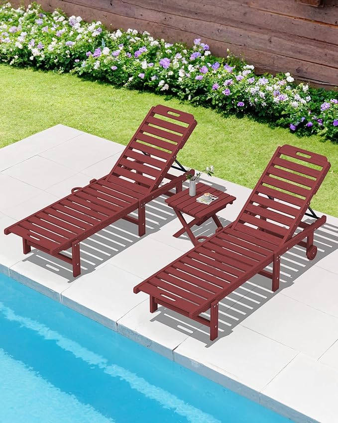 SERWALL Folding Adirondack Side Table, HDPE Small Outdoor Table, No Assembly