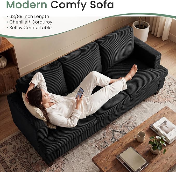 YOUDENOVA 63” Corduroy Loveseat Sofa Couch