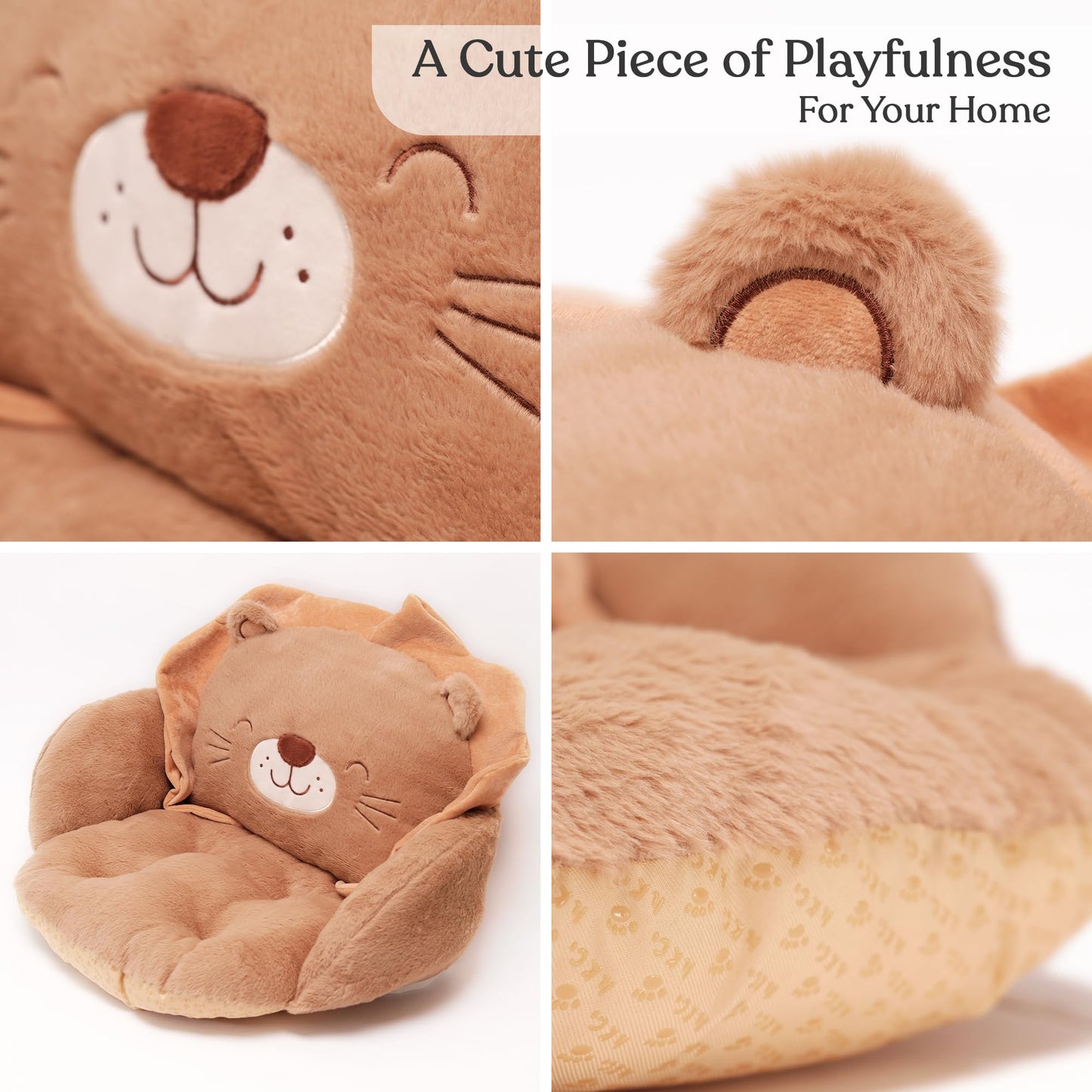 ninazy Lion Animal Cushion - Cute Pillows Chair Pillow - Gaming Chair Cushion Cute - Seat Cushion for Office Chair - Sitting Pillow Car Seat Pillows Decor - Plush Pillows (Lio)