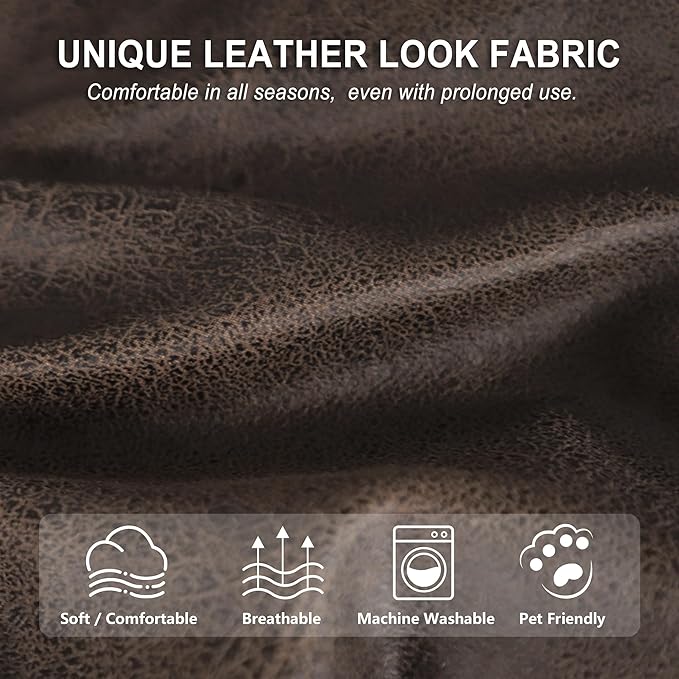 ANARACHON Leather Look Recliner Console Cover