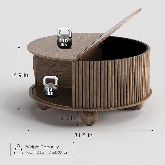 JOINICE Round Coffee Table