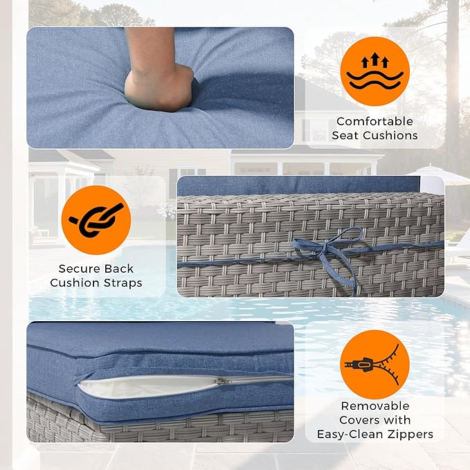 14-Seat Outdoor Wicker Patio Furniture Set