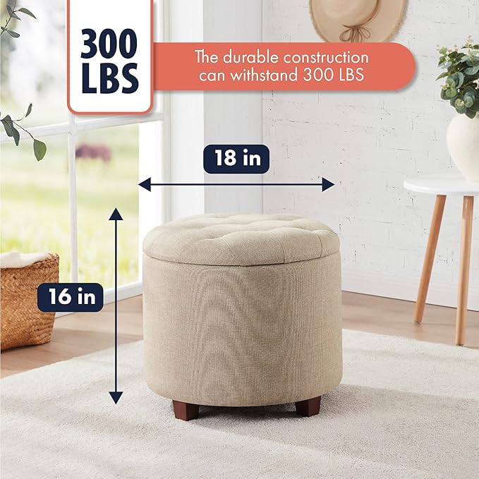 Ornavo Home Round Storage Ottoman