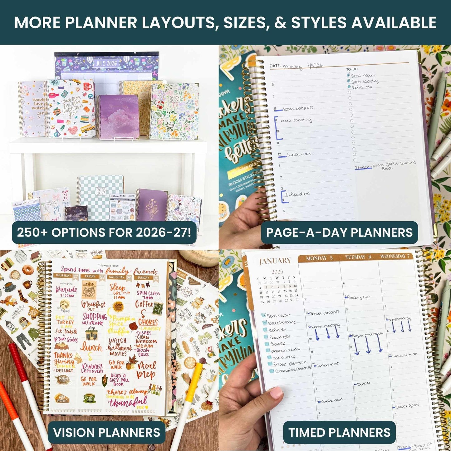 bloom daily planners 2026-2027 Planner - Academic Year (July 2026 - July 2027) Monthly & Weekly Soft Cover Planner for Women - 13 Month Agenda Book with Stickers - 5.5" x 8.25" - Wildflower Mountainside