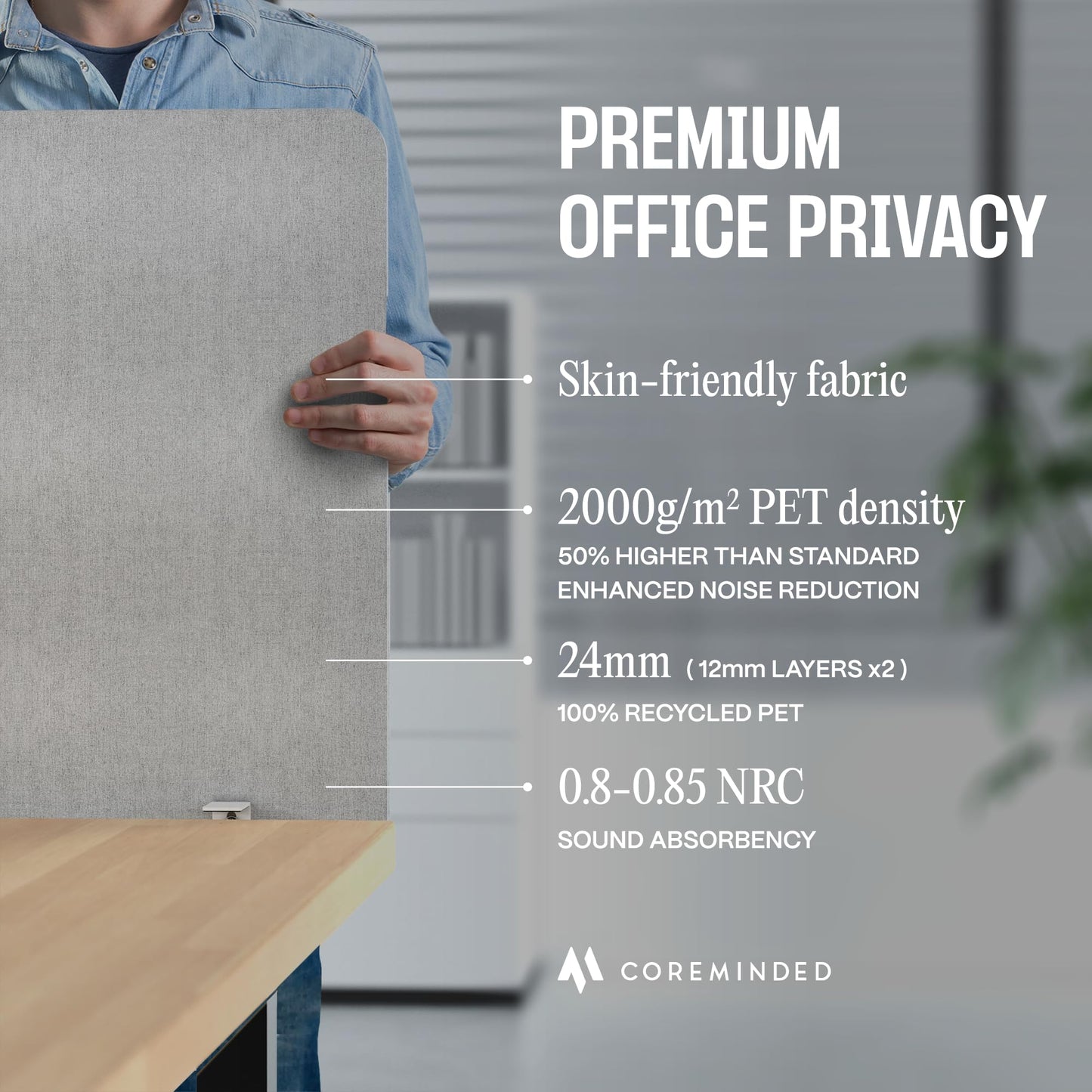 Universal Desk Privacy Panel – Heavy-Duty Desk Divider & Office Partition - Privacy Screen for Workspaces & Cubicles (2-Pack, 24" x 24")