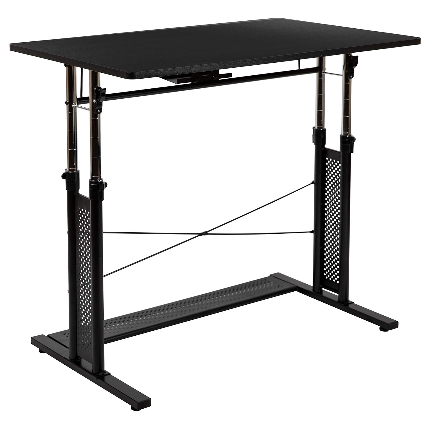 Flash Furniture Work From Home Kit - Adjustable Computer Desk, Ergonomic Mesh Office Chair and Locking Mobile Filing Cabinet with Side Handles