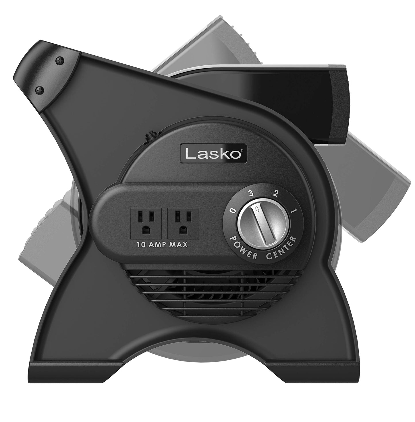 Lasko High Velocity Portable Utility Fan - Adjustable Air Mover Blower Fan for Bedroom, Office Desk, Garage, and Home - With 2 Outlets 120V - 3 Speeds - U12104 - 12" Tall - Black