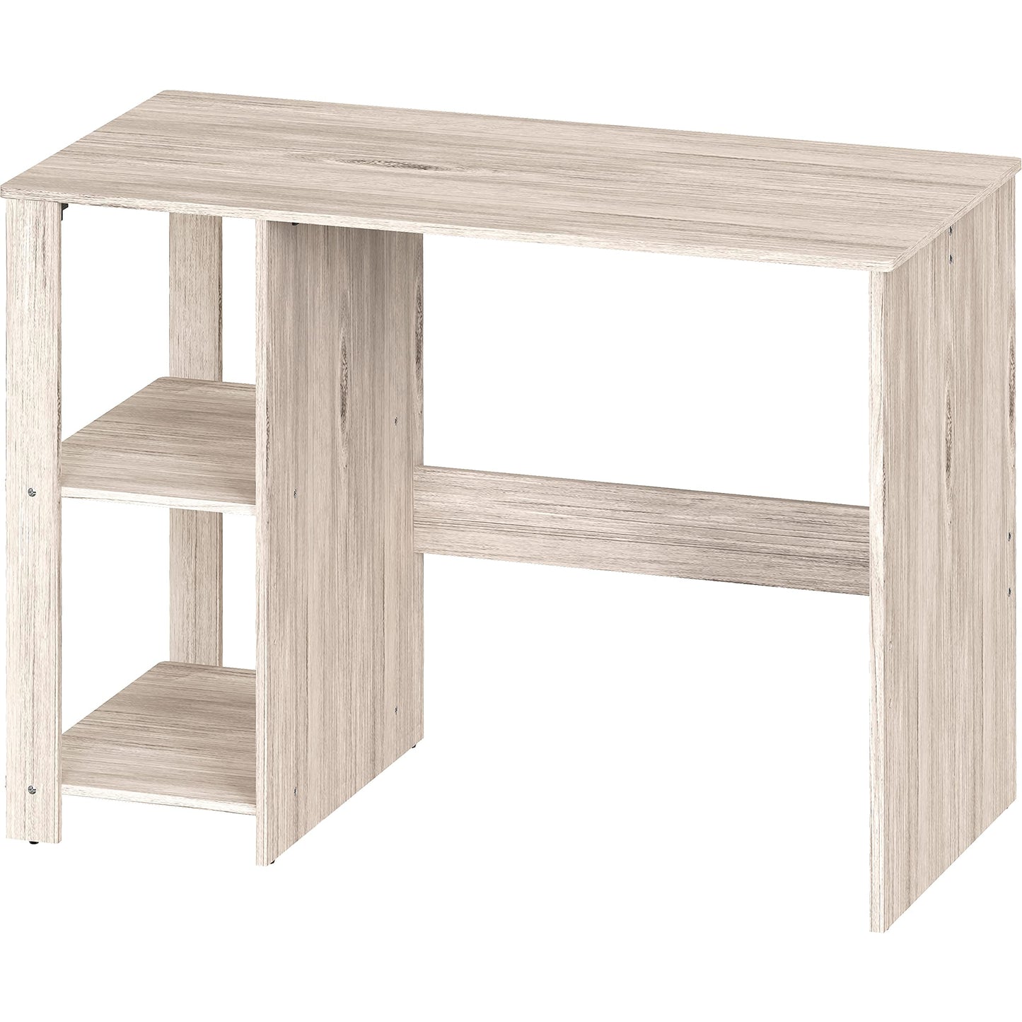 SHW 38-Inch Home Office Computer Desk with Shelves, Maple