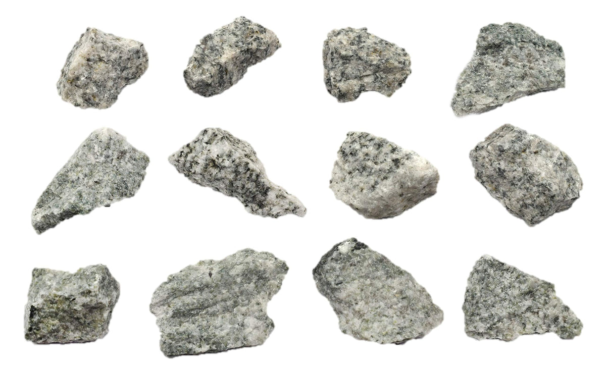 EISCO 12PK Raw Porphyritic Granite, Igneous Rock Specimen - Approx. 1"- Geologist Selected & Hand Processed - Great for Science Classrooms