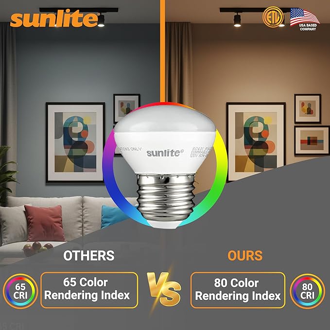 Sunlite LED R14 Mini Flood Light Bulbs, 4 Watts, 250 Lumens, Medium Base