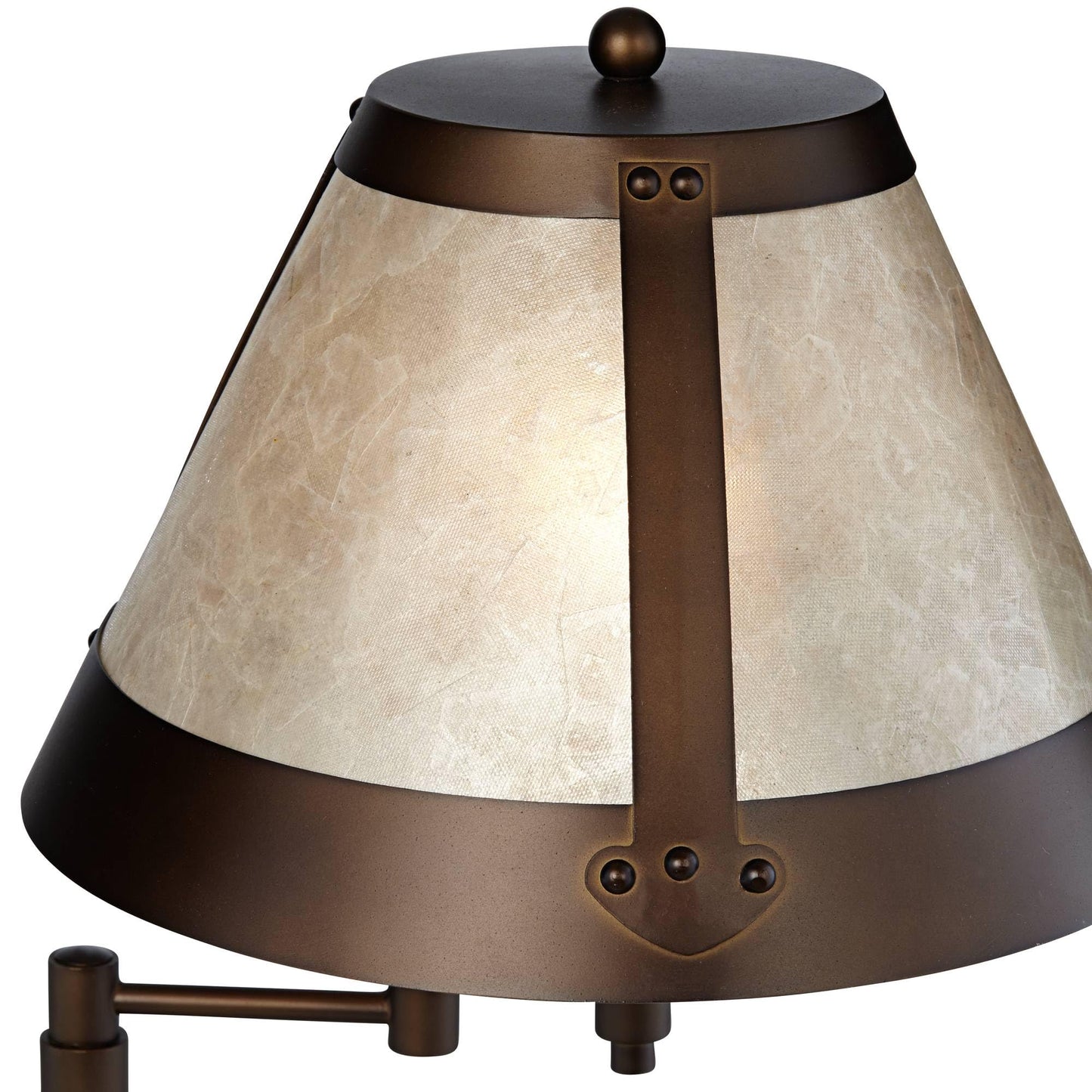 Franklin Iron Works Samuel 21 1/4" High Small Farmhouse Rustic Traditional Desk Lamps Set of 2 USB Port Swing Arm with Socket Brown Bronze Finish Metal Shade Home Office Living Room Charging Bedroom