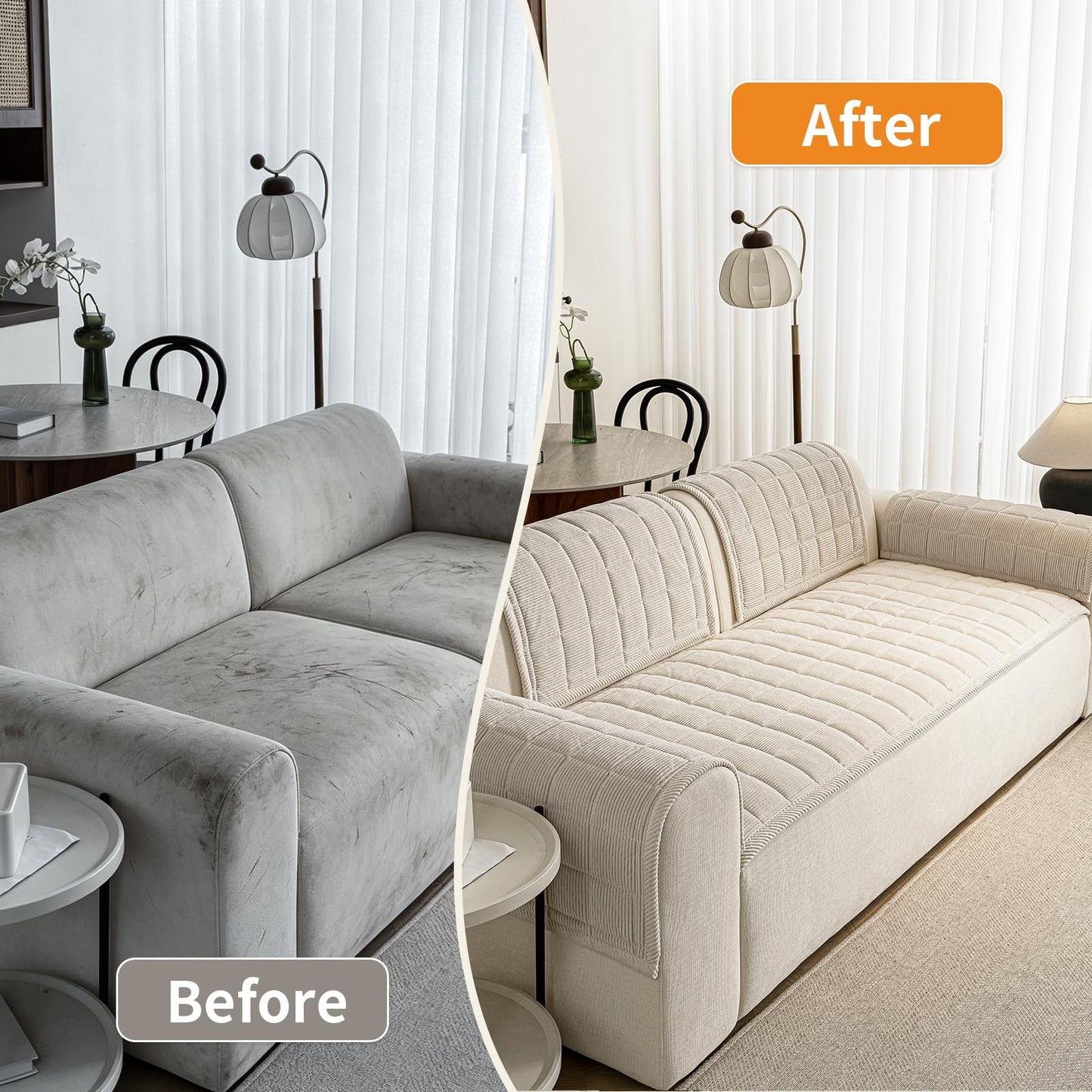 PJLZJFBY Couch Covers for Dogs Washable, 27.6"x82.7" Non Slip Couch Covers for Loveseat Sofa Pet Friendly, Soft Fuzzy Sofa Covers for Pet, Dog Couch Cover Furniture Protector(1PC,Beige White)