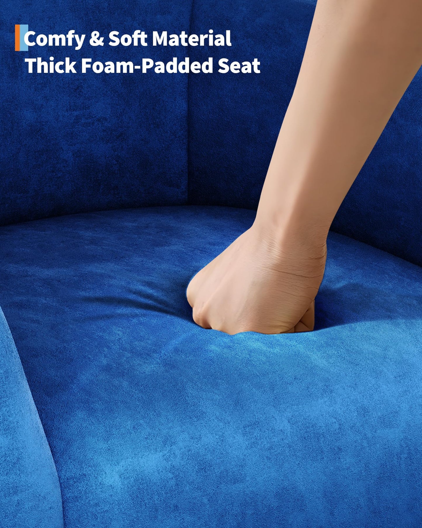 GarveeHome Accent Chair for Living Room Barrel Club Chair with Soft Padded Seat & Sturdy Legs for Bedroom Waiting Room Reception Chairs - Blue
