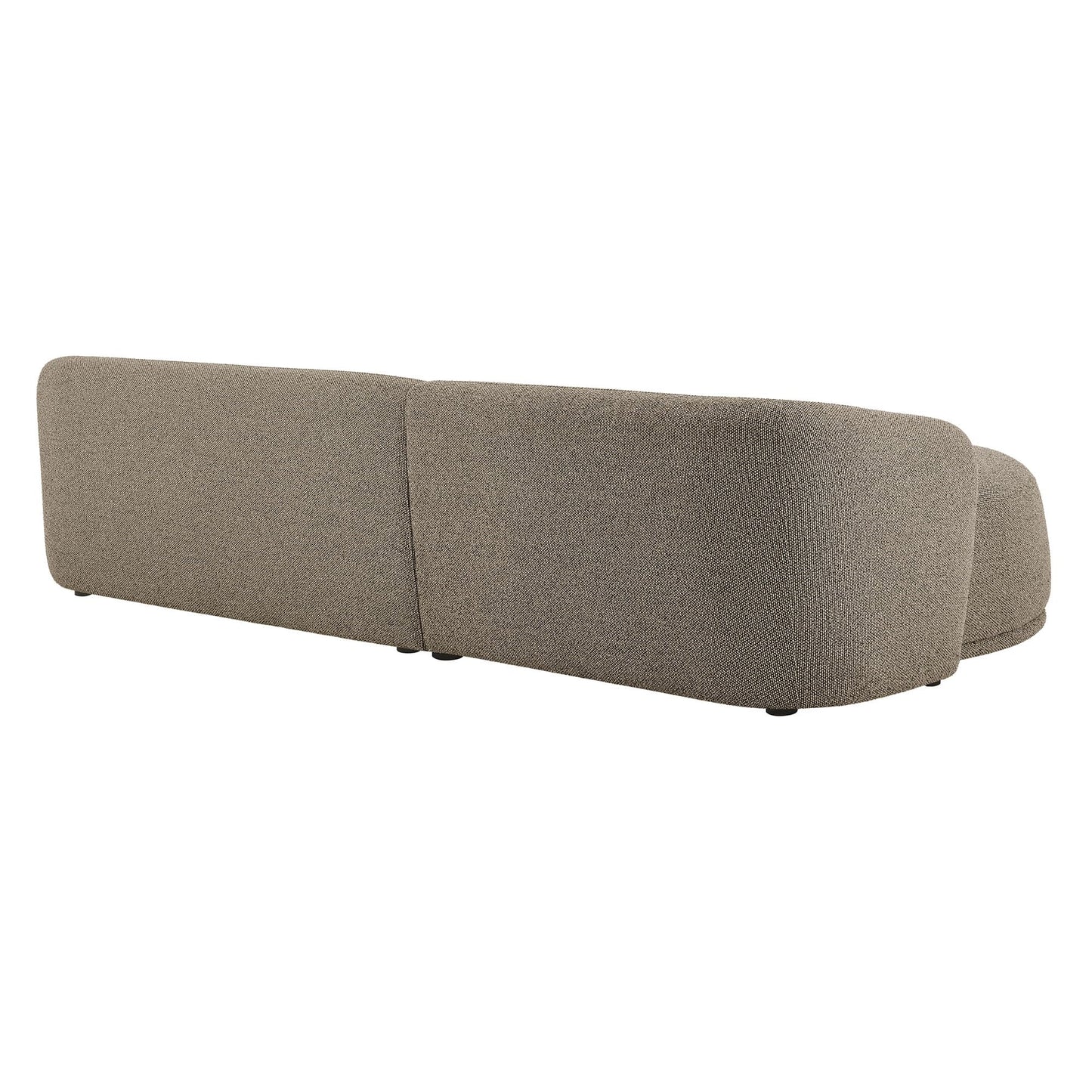 Modway Monica Left Facing Sectional with Chaise in Earth – Comfortable Low Profile 2-Piece Boucle Fabric Modular Sofa for Living Room, Bedroom, Or Apartment