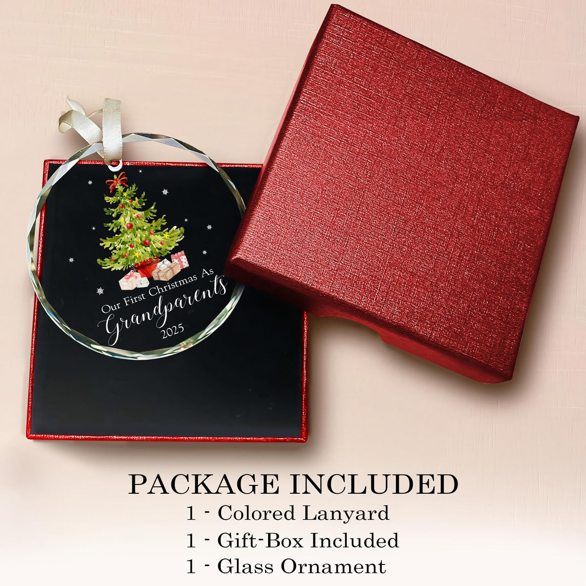 MALFIRST Our First Christmas as Grandparents 2025 Ornament – First Time Grandparent Ornament, New Grandpa Grandma Gift, Grandmas First Christmas Ornament, First Year as Grandparents Keepsake