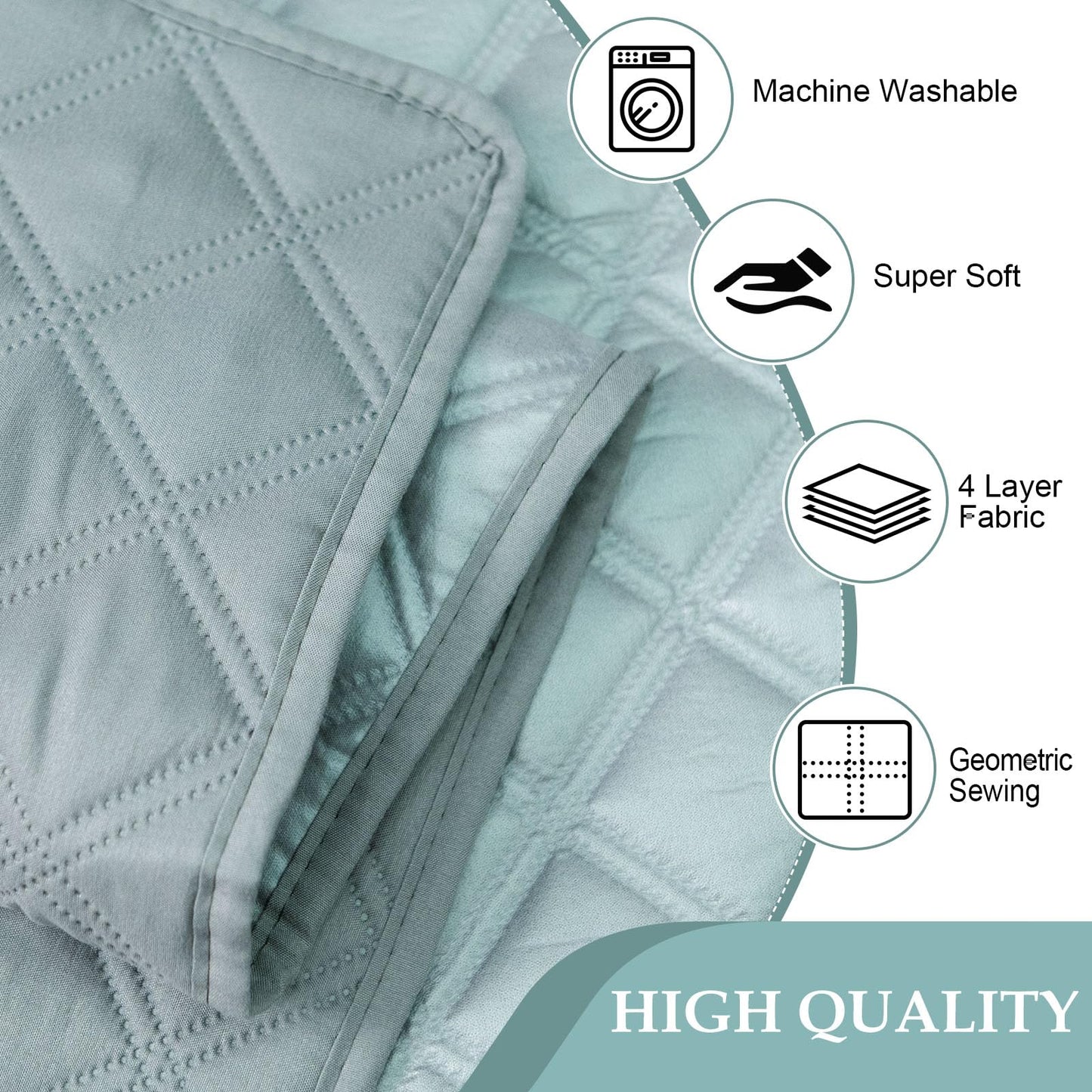 HDCAXKJ Waterproof Sectional Couch Cover L Shaped Sofa Covers Washable Corner Sectional Slipcovers Dog Pet Proof U Shape Furniture Protector with Upgraded Anti Slip Strips (X-Large, Light Blue)