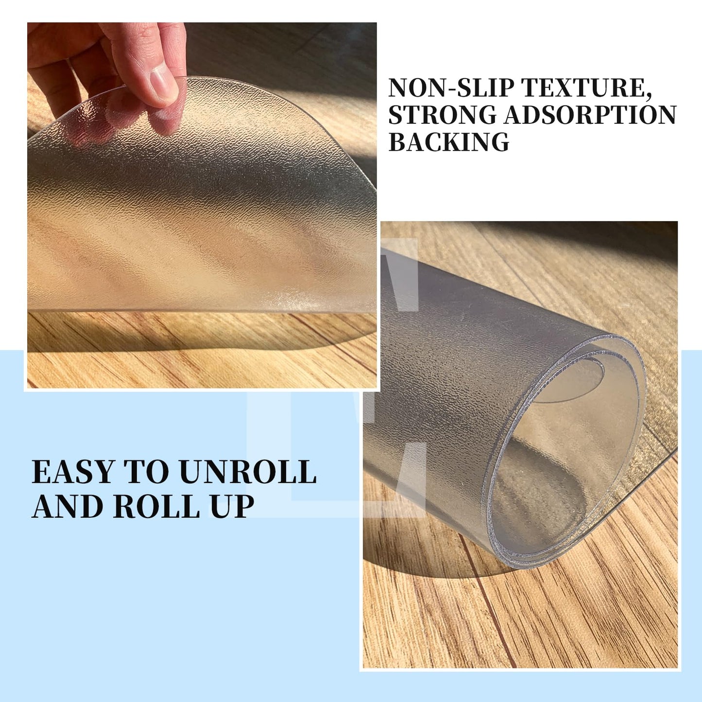 Tonaus Office Chair Mat 30"×48", Chair Mat for Hardwood Floor Transparent Clear PVC Floor Protector for Home Office Study Wooden Floors
