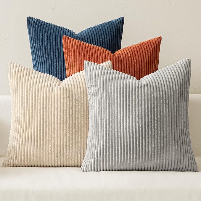 MIULEE Boho Farmhouse Throw Pillow Covers 18x18 Inch Set of 4 Summer Mordern