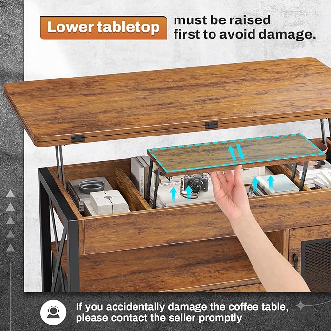 Itaar 40" Lift Top Coffee Table, 4 in 1 Coffee Tables