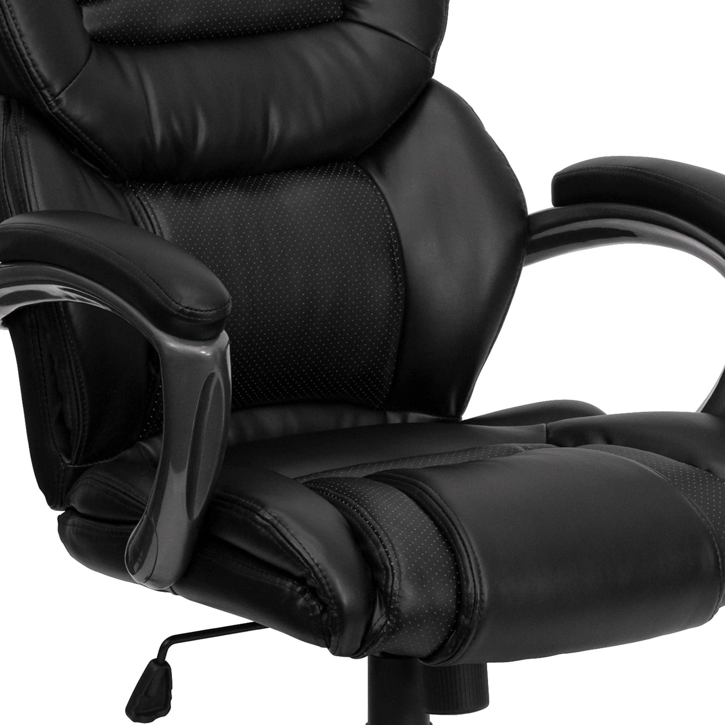 Flash Furniture Stella High Back Black LeatherSoft Executive Swivel Ergonomic Office Chair with Arms