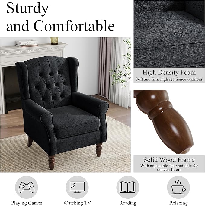 Mid-Century Modern Wingback Chair